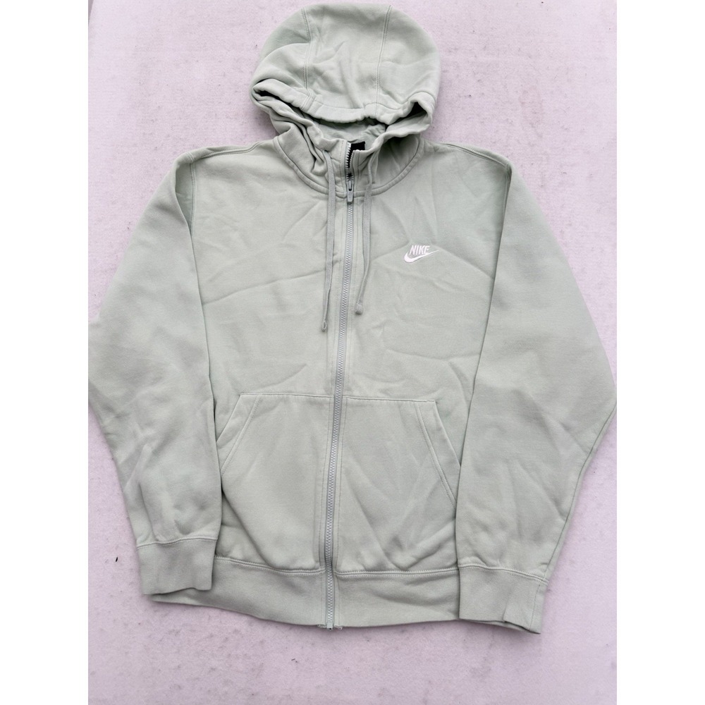 Nike Hoodie Sweatshirt Mens L Mint Green Club Fleece Full Zip Jacket GREAT SHAPE